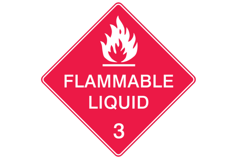 Dangerous Good Sign Flammable Liquid 3 White