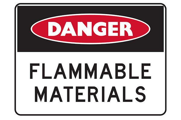 Danger Flammable Materials