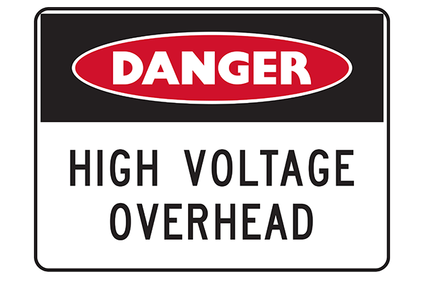 Danger High Voltage Overhead
