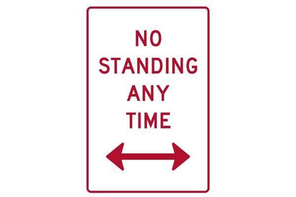 Parking Sign No Standing At Any Time Left Or Right
