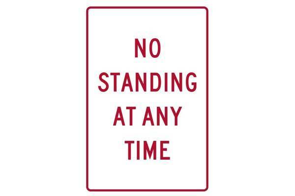 Parking Sign No Standing At Any Time