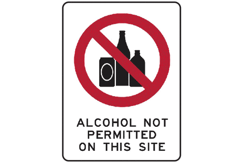 Alcohol Not Permitted On This Site