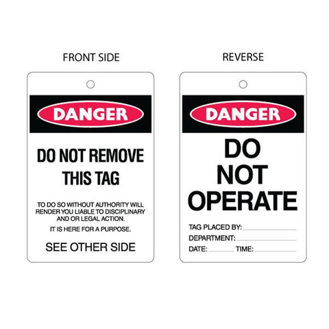 Danger Do Not Operate Tag (packs of 10)