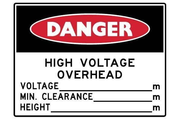 Danger High Voltage Overhead