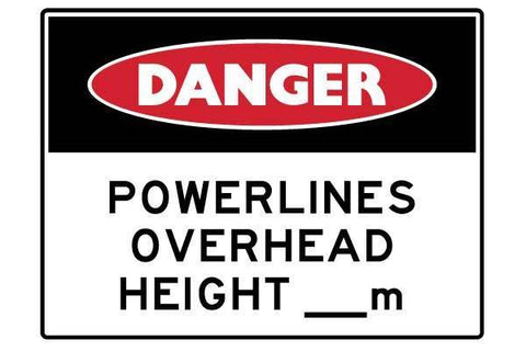 Danger Overhead Powerlines Height