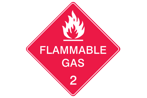Dangerous Good Sign Flammable Gas 2 White