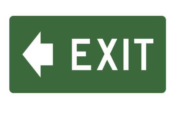 Exit With Arrow Left Sign