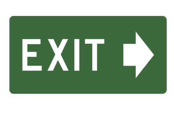 Exit With Arrow Right Sign