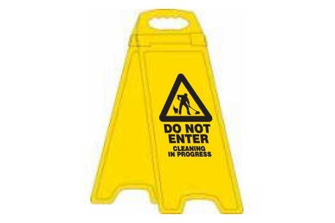 Do Not Enter Cleaning In Progress Deluxe Double Sided Floor Stand