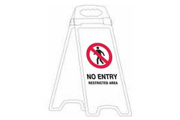 No Entry Restricted Area Deluxe Double Sided Floor Stand