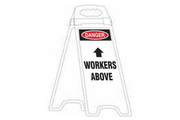 Danger Workers Above Deluxe Double Sided Floor Stand