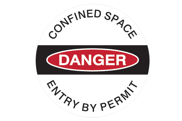 Floor Sign Danger Confined Space Entry By Permit