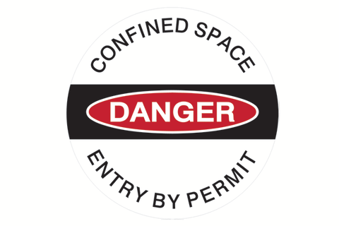 Floor Sign Danger Confined Space Entry By Permit