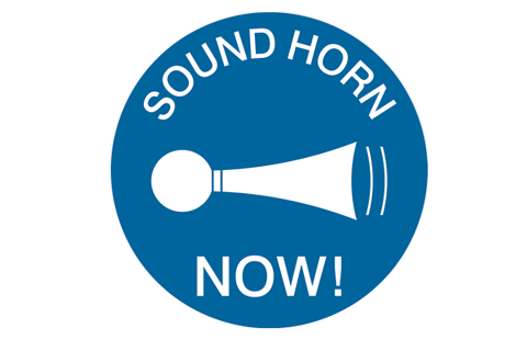 Floor Sign Sound Horn Now