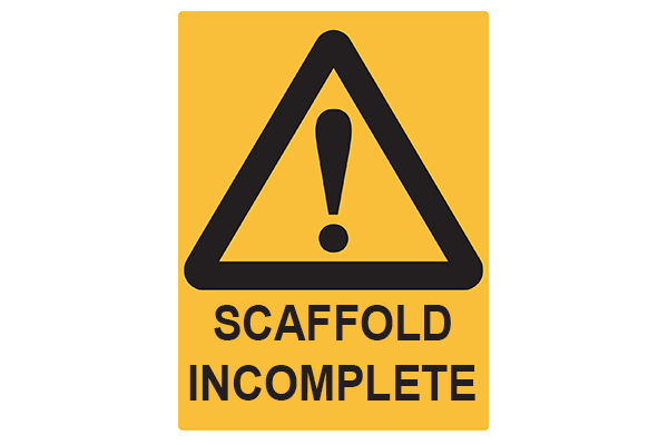 Hazard Scaffold Incomplete