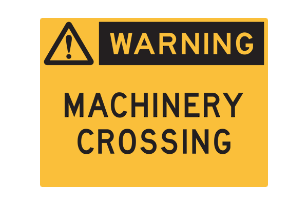 Hazard Warning Machinery Crossing
