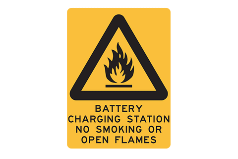 Hazard Battery Charging Station No Smoking Or open Flames