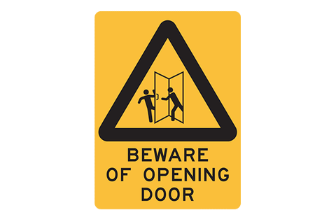 Hazard Beware Of Opening Doors