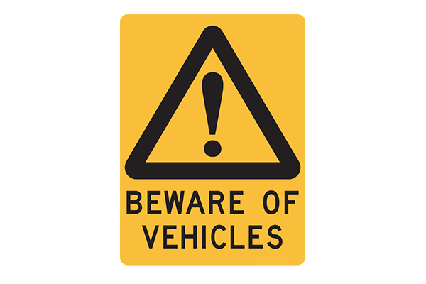 Hazard Beware of Vehicles