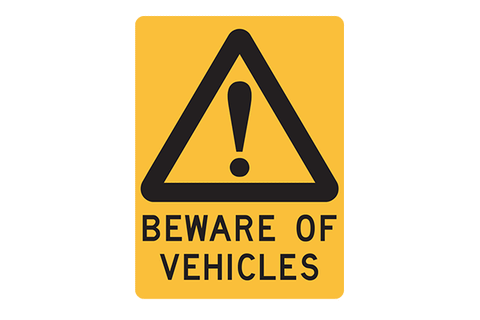 Hazard Beware of Vehicles