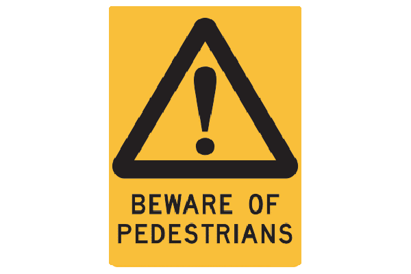 Hazard Beware Hazard Beware of Pedestrians | Easy Safety Signs – easy safety signs