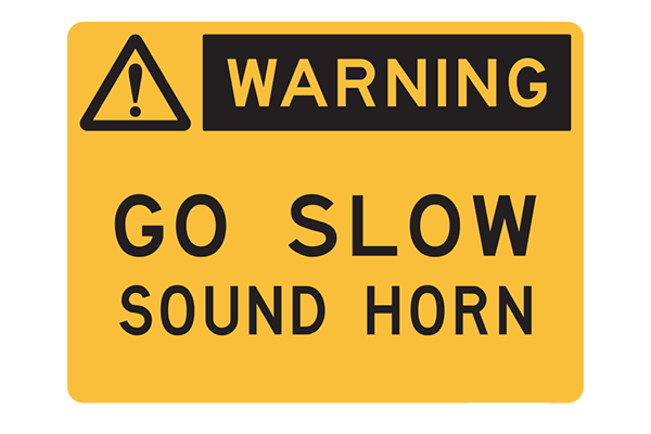 Hazard Warning Go Slow Sound Horn