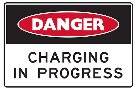 Mining Sign Danger Charging In Progress