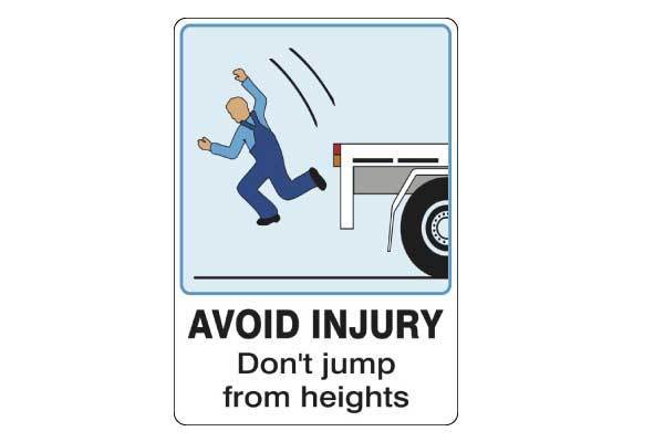 Notice Avoid Injury Don't Jump From Heights