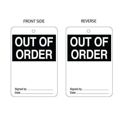 Out of Order Tag Double Sided (packs of 10)
