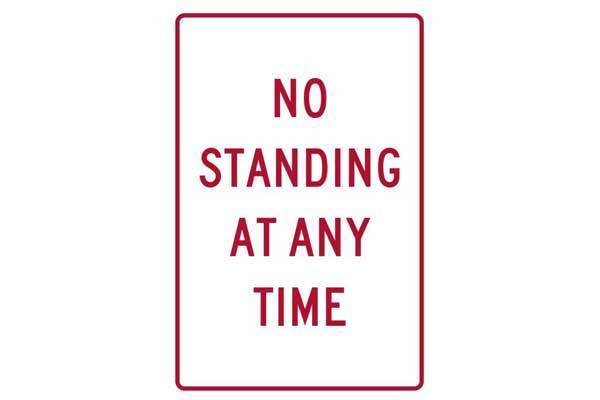 Parking Sign No Standing At Any Time