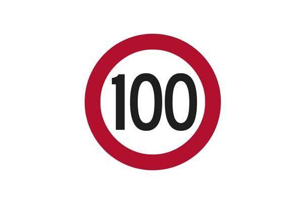 Traffic Control 100KM Speed Sign