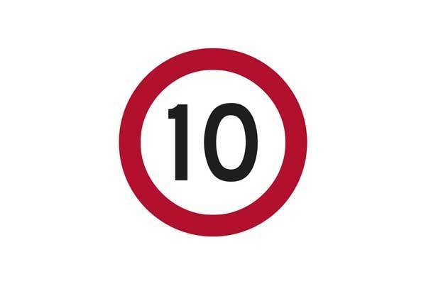 Traffic Control 10KM Speed Sign