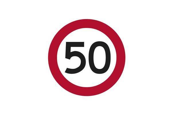 Traffic Control 50KM Speed Sign