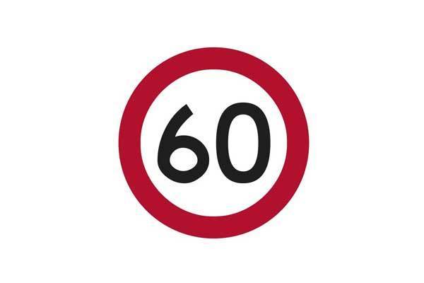 Traffic Control 60KM Speed Sign