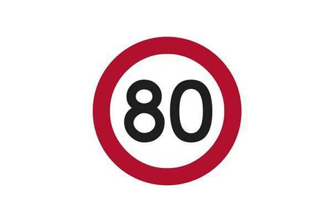 Traffic Control 80KM Speed Sign