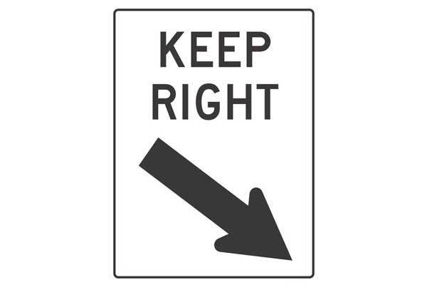 Traffic Control Keep Right Sign