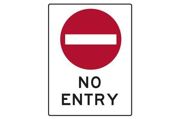Traffic Control No Entry Sign