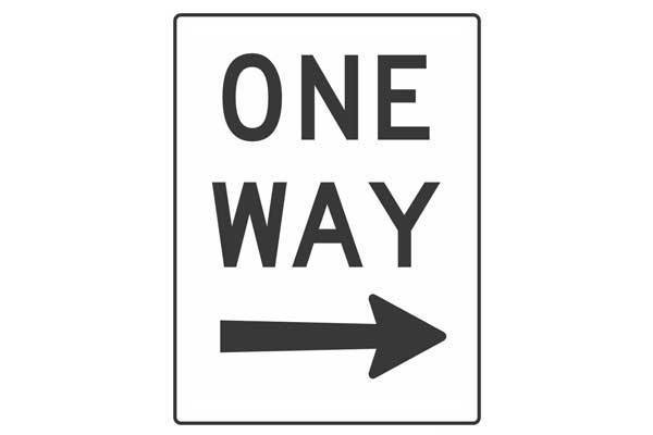 Traffic Control One Way Right Sign