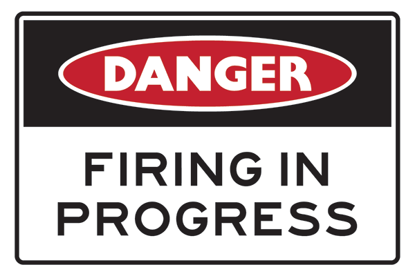 Mining Sign Danger Firing In Progress
