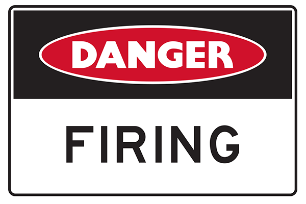 Mining Sign Danger Firing